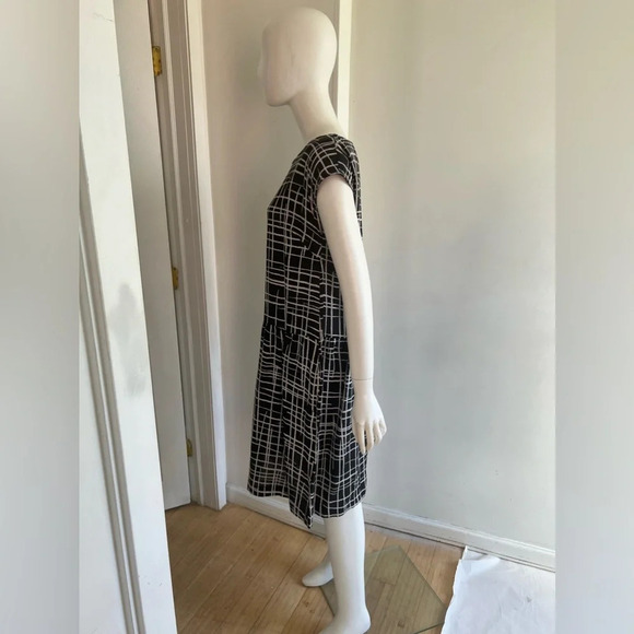 NEW! Marimekko A-Line Sleeveless Dress Flax Black White Size Eu 38 8 US - Picture 3 of 9